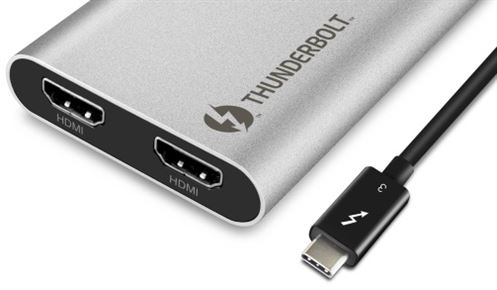 Thunderbolt 3 to Dual DisplayPort 4K (60Hz) Adapter